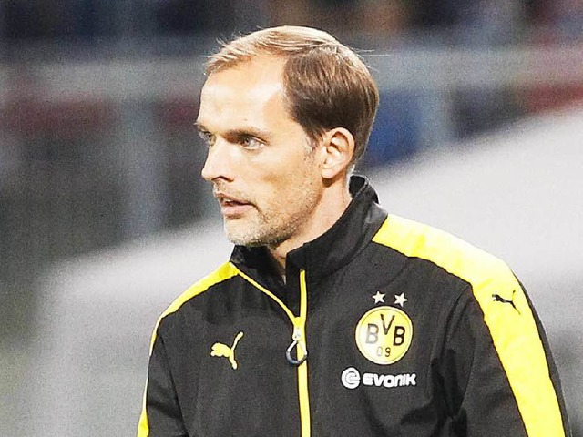 Thomas Tuchel bei seinem ersten Pflichtspiel als BVB-Trainer  | Foto: dpa