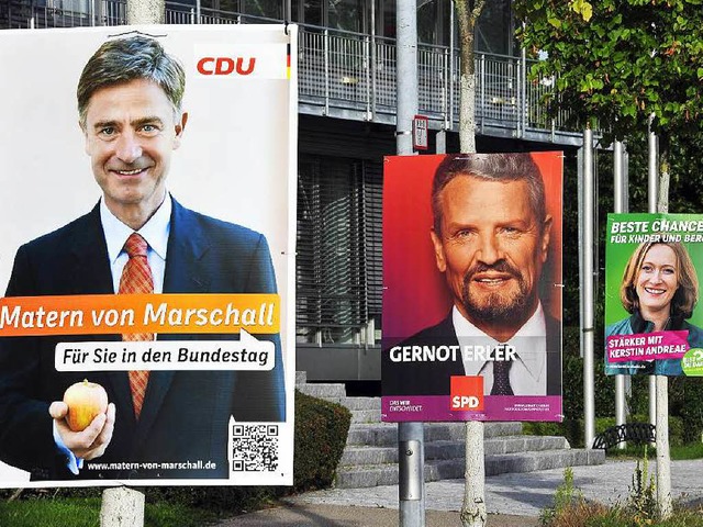Im Wahlkampf gegeneinander, aber gemei...rschall, Gernot Erler, Kerstin Andreae  | Foto: Thomas Kunz