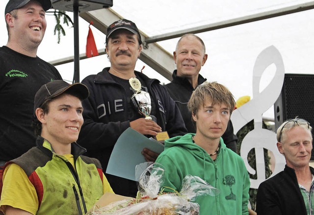 Die Sieger (oben von links): Jens Kais...Kaiser, Andreas Marley, Philipp Utiger  | Foto: Cornelia Liebwein