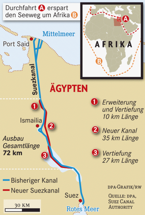 Ob sich die Erweiterung des Suezkanals rechnet, ist unklar ...