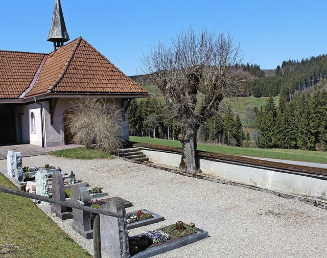 Auf der freien Flche zur Friedhofsmau...tig 16 Urnengrber parallel angelegt.   | Foto: Dennis Wipf