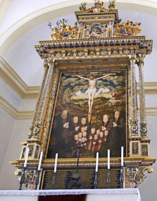 Der restaurierte Cranach-Altar auf Schloss Augustusburg   | Foto: dpa