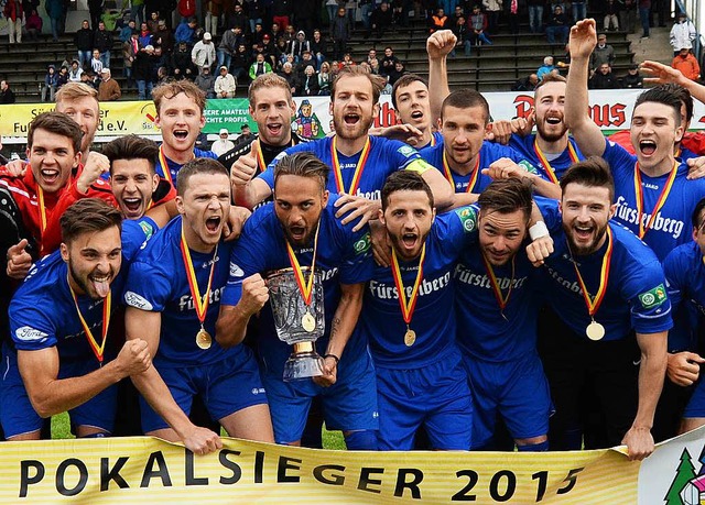 Freude pur nach dem Gewinn des sdbadischen Pokals.  | Foto: Patrick Seeger