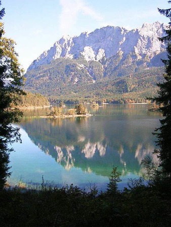 Eibsee bei der Zugspitze, fotografiert von Brigitte Barten.