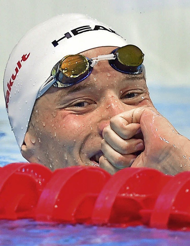 Jacob Heidtmann schwimmt deutschen Rekord.   | Foto: DPA