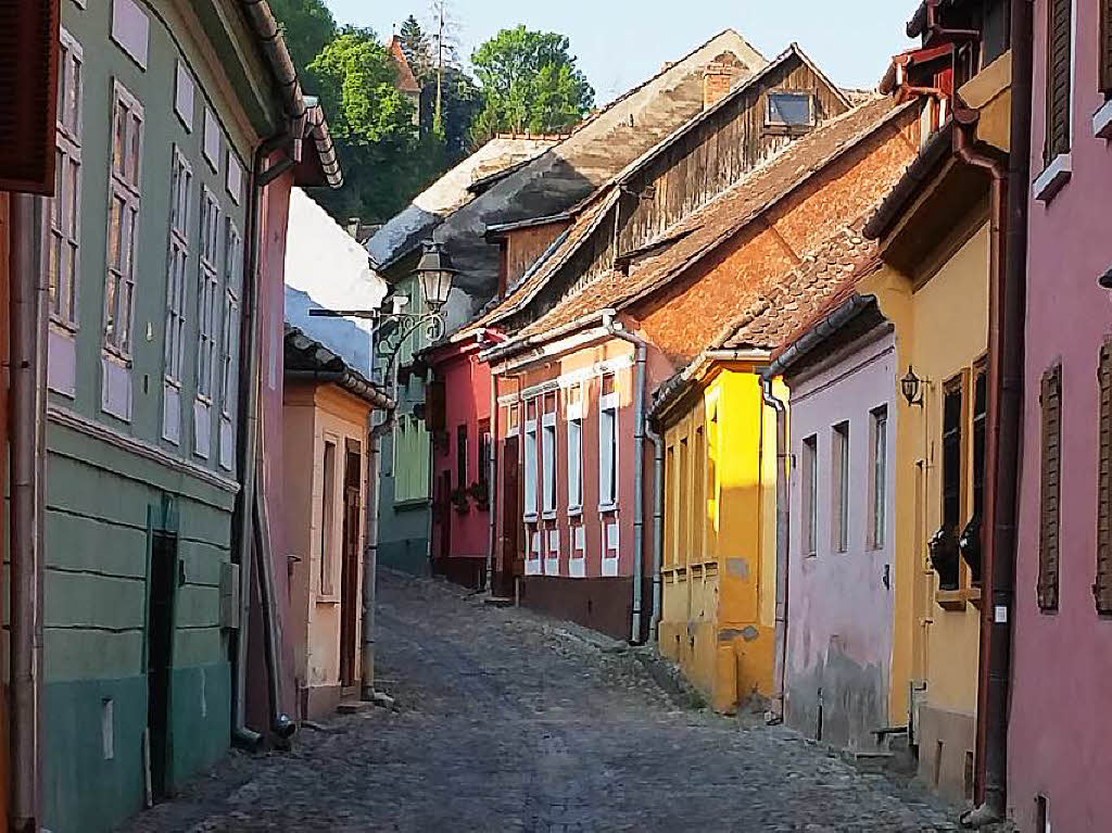 Christoph Karpstein: Kunterbunte Huser in der Altstadt von Sighisoara, Rumnien