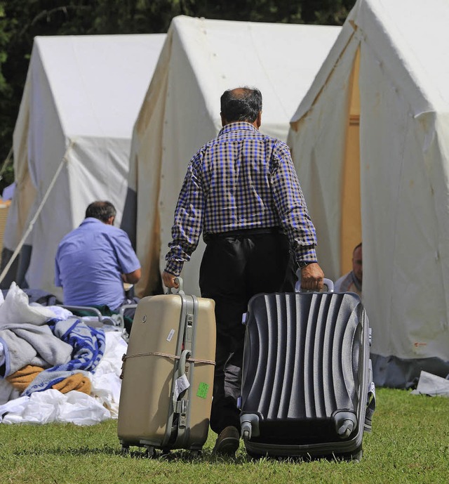 Keine Katastrophe,  sondern humanitre...; die Unterbringung von Flchtlingen.   | Foto: dpa