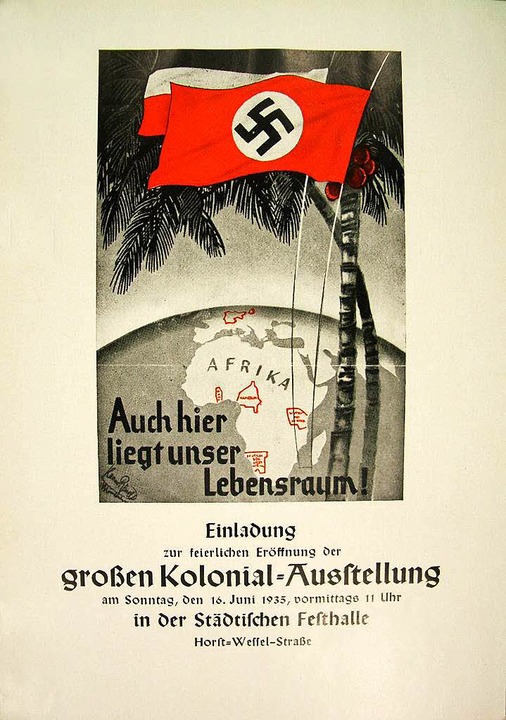 Einladungskarte mit den ehemaligen deutschen Kolonien  | Foto: Stadtarchiv Freiburg