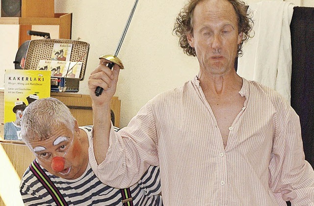 Die Clowns Beppo und Ferdinand als Muske(l)tiere  | Foto: christiane sahli