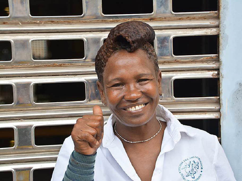 Frau mit super Locke in Havanna gesehen am 10. April 2015 von Renate Wilke