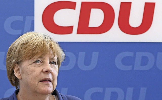 Angela Merkel im Konrad-Adenauer-Haus  | Foto: dpa