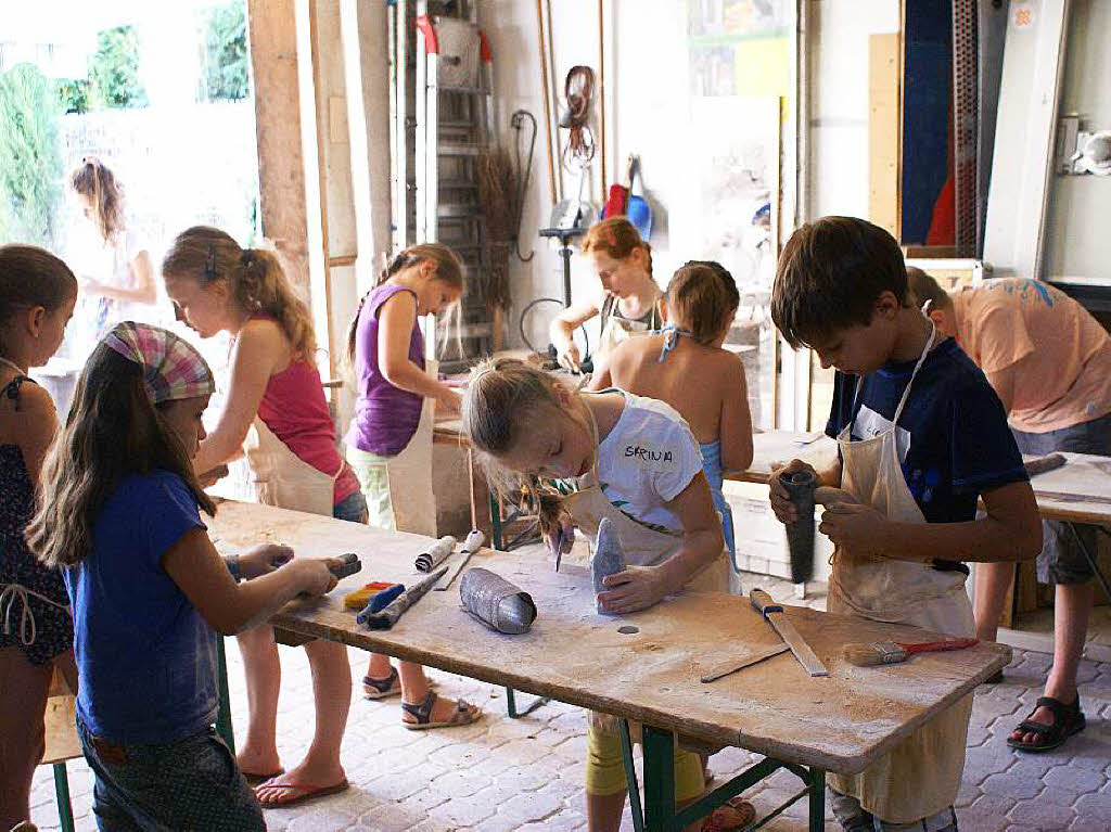 Sommer mit dem Sommerferienprogramm, Kinder in der Kunstschule Quici, fotografiert von Nicola Quici