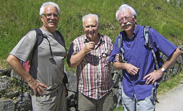Drei Wanderfhrer  in Freundschaft ver... Whrle vom Schwarzwaldverein Steinen   | Foto: ZVG