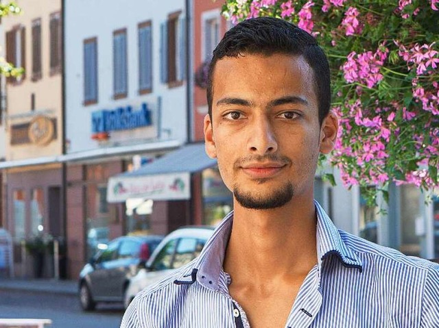 Basel Kridli, 22, hofft darauf, bald w...rgangsbester zu werden, wie in Syrien.  | Foto: Konstantin Goerlich