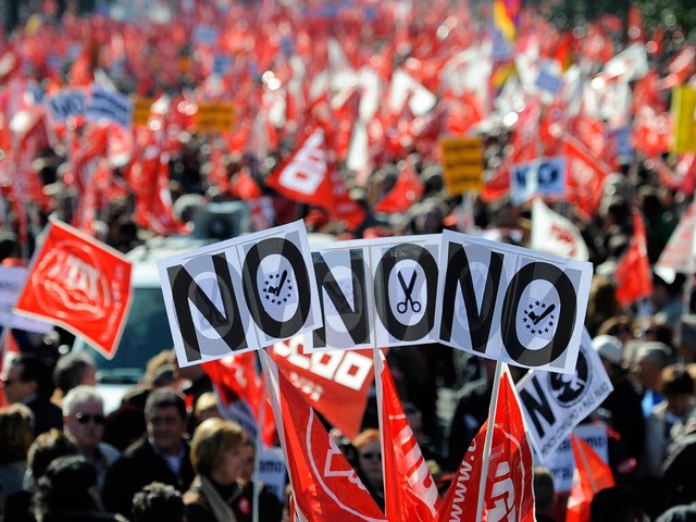 Nein zur Sparpolitik &#8211; Protest 2013 in Madrid  | Foto: AFP