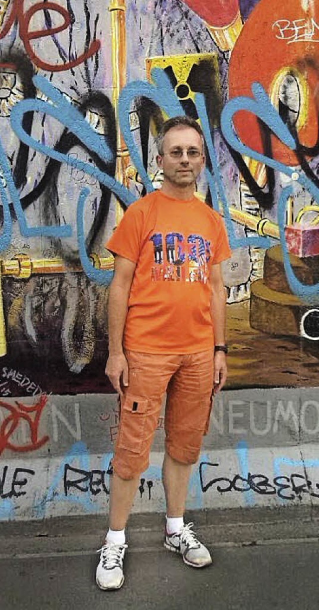Der Ettenheimer Andreas Amann hat am Berliner Mauerweglauf teilgenommen.   | Foto: Privat