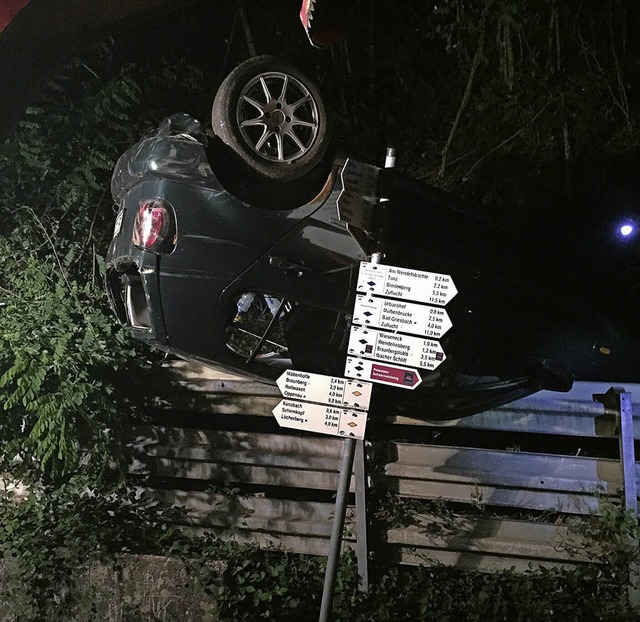 Auf dem Dach gelandet.   | Foto: PP