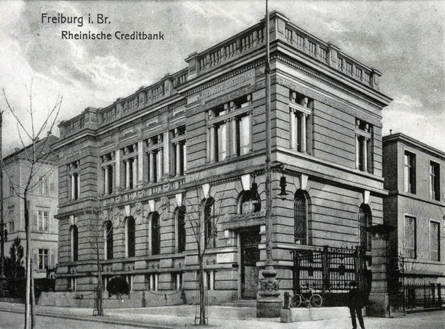 Die Freiburger Filiale der Rheinischen...nahme, die um das Jahr 1910 entstand.   | Foto: Archiv Manfred Gallo