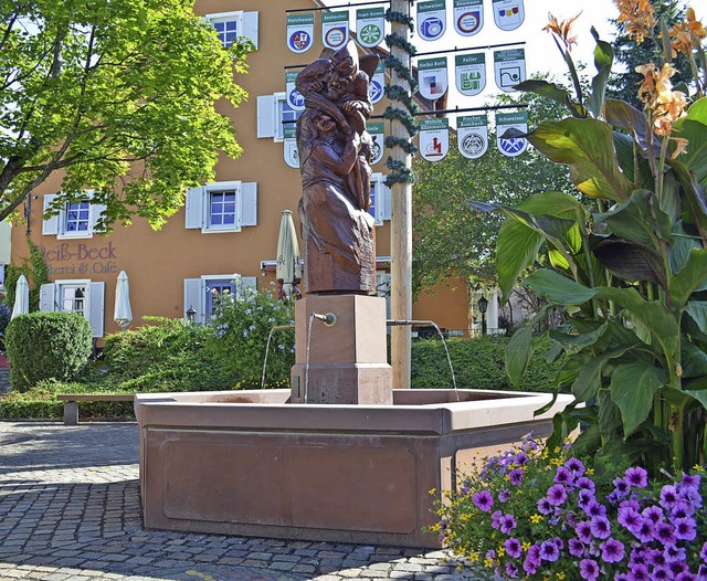 Der sanierte Narrenbrunnen in Kirchzarten   | Foto: Gerhard Lck