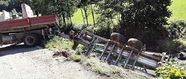 Beim Ausweichmanver fr ein entgegenk...te schlielich in das Flsschen Wolf.   | Foto: Polizei