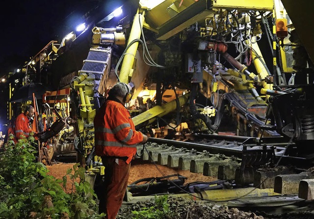 Mit schwerem Gert wird derzeit der Gl...wischen Kehl und Straburg neugebaut.   | Foto: Habura