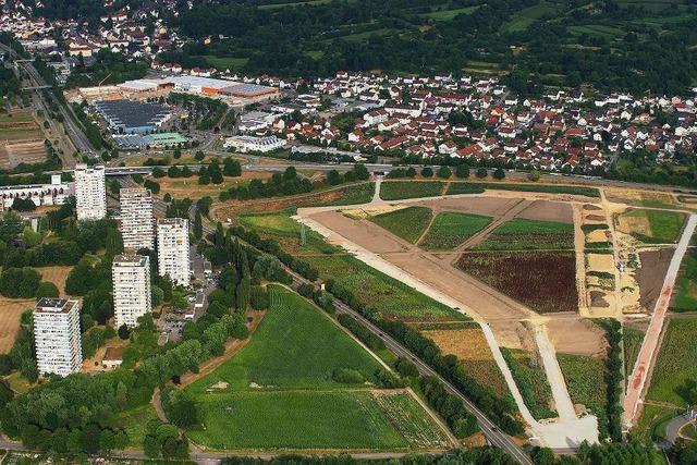 Drohne zeigt Baustelle der Landesgartenschau in Lahr