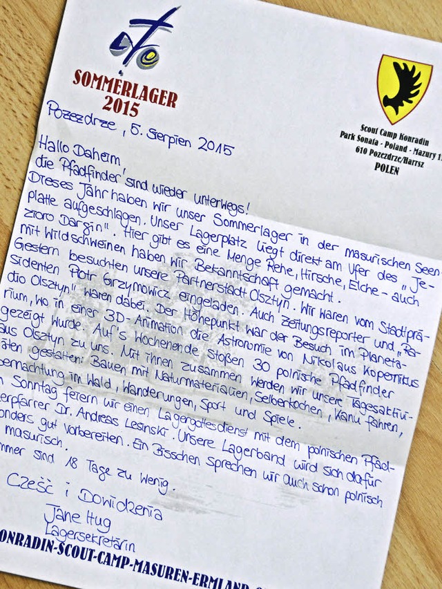 Brief aus dem Sommerlager  | Foto: hsl