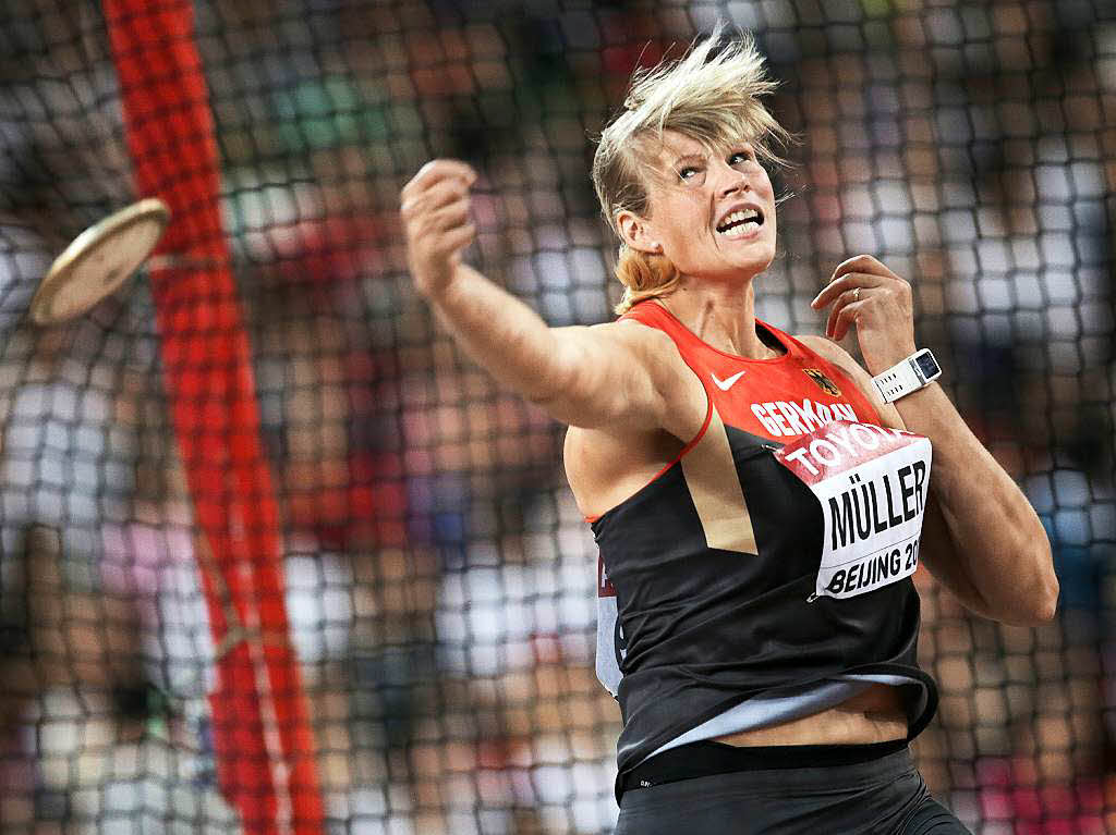 Nadine Mller aus Leipzig hat gekmpft und wurde dafr belohnt: Sie gewann die Bronzemedaille im Diskuswurf.