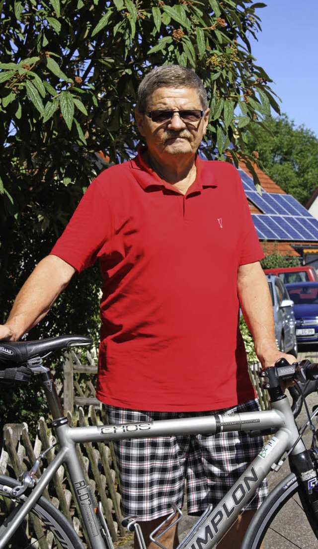 Mit Radfahren hlt sich Werner Lauber fit.    | Foto: Barbara Schmidt