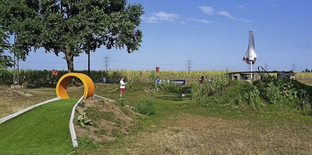 In Dundenheim kann Fuballgolf gespielt werden.   | Foto: Lisa Geppert