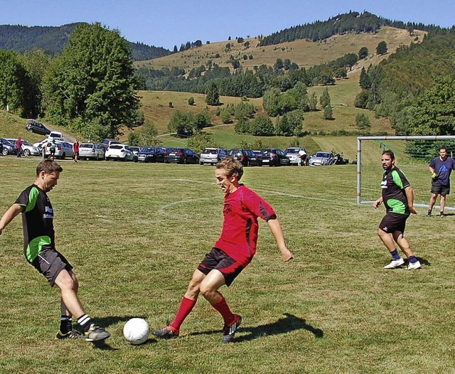 Die Titelverteidiger Hohweier Kicker (... roten Feuerwehrkicker aus Schopfheim   | Foto: ulrike jger