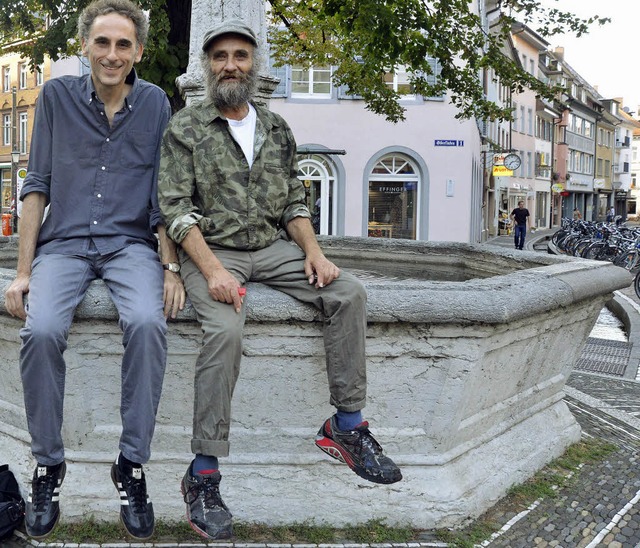 Elkan Spiller (links) und Chaim Lubelski in Freiburg  | Foto: Michael Bamberger