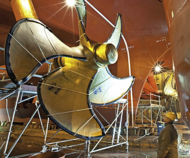 Bei  Aida wird an neuen Propellern gearbeitet.    | Foto: Aida Cruises (dpa)
