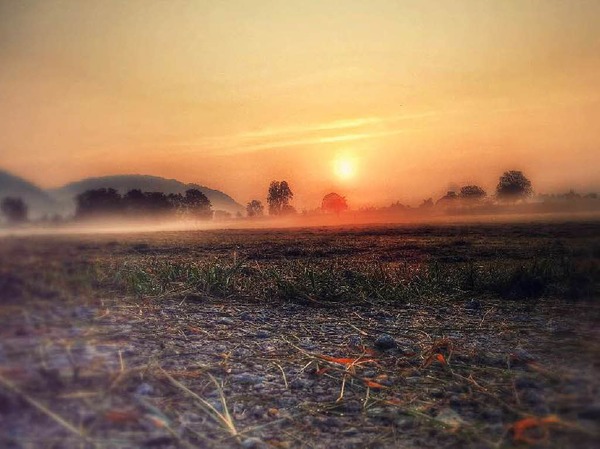 Pascal Dumont aus Nollingen hielt den Sonnenaufgang und Morgennebel bei Degerfelden mit seiner Kamera fest.