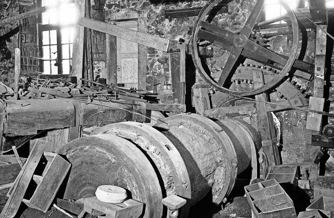 Wellbaum im Innenraum der Kienzlerschmiede 1965.    | Foto: Archivfoto: Foto Bank