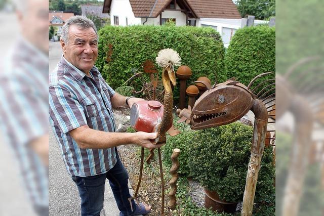 Paul Späth bastelt Skulpturen aus Metallschrott