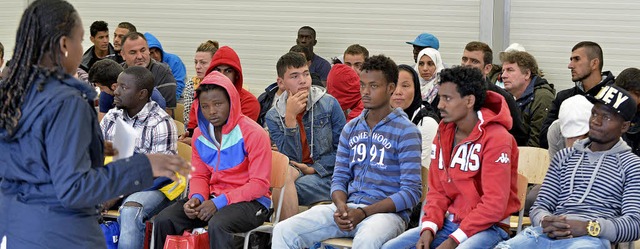 Die Erschpfung war den Flchtlingen a...in der Freiburger BEA begrt wurden.   | Foto: Michael Bamberger