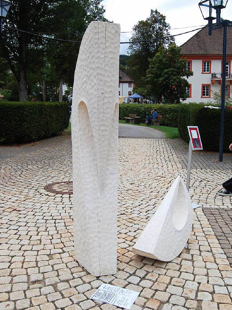 Ordentlich Spne fliegen beim Holzbildhauer-Symposium in St. Blasien.