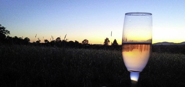 Den Sonnenuntergang auf einer  Sommerw...rte Sascha Schmidt mit einem Glschen.  | Foto: Sascha Schmidt / zvg