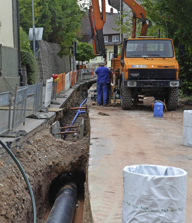 In der Schlossstrae werden derzeit di...en diese Arbeiten abgeschlossen sein.   | Foto: Khnemund