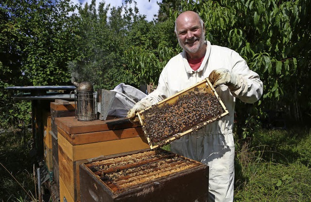 Se Bltenhonige erntet Peter Stocker von seinen 14 Bienenvlkern.   | Foto: christoph breithaupt