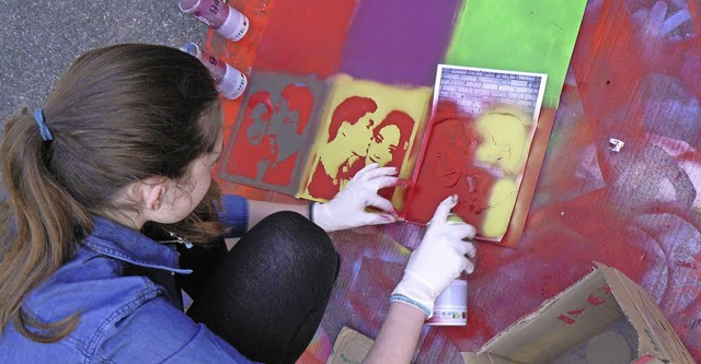 Graffiti und Street Art ist das Thema ...che bei der Kunstwerkstatt am Kolleg.   | Foto: privat