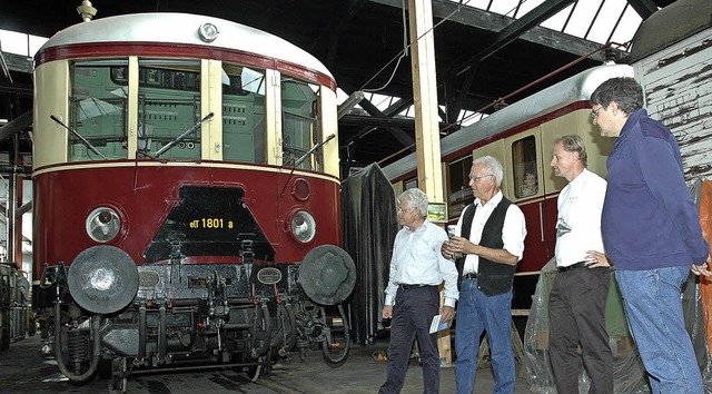 Im Bahnbetriebswerk in Haltingen konnt...ektrotriebwagen ET 24015 besichtigen.   | Foto: Ounas-Krusel