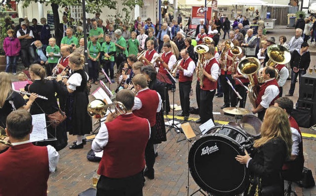 Der Musikverein Titisee-Jostal beim vielbejubelten Auftritt.  | Foto: Privat