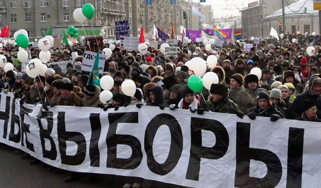 Lange her: 2012 kam es in Moskau im Zu...ale Opposition wieder auf die Strae.   | Foto: dpa