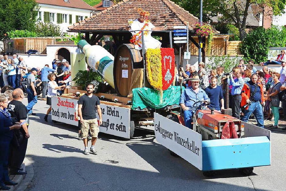 Von der Sonne verwöhnt wurde der große Festumzug zum Auggener Winzerfest (Foto: sigrid umiger) Von der Sonne verwöhnt wurde der große Festumzug zum Auggener Winzerfest (Foto: sigrid umiger)