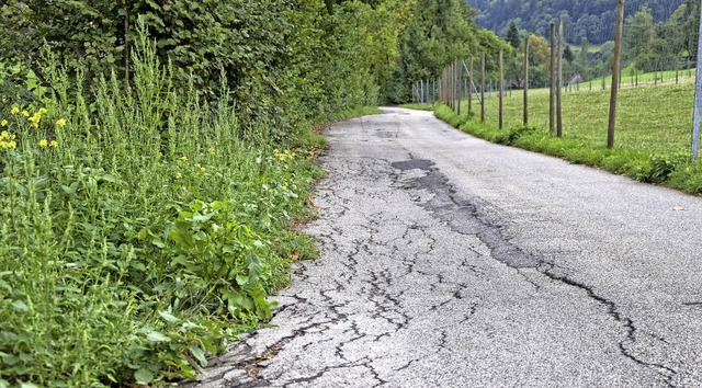 In Glottertal werden ab Oktober Strae..., der schon in Richtung Bach abkippt.   | Foto: Helmut Rothermel