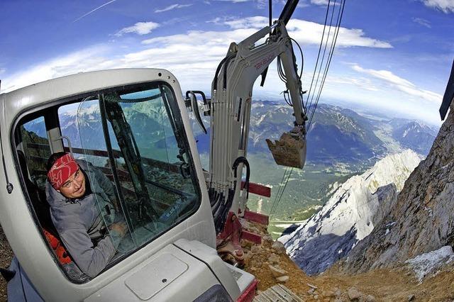 Arbeiten in 3000 Metern Hhe - neue Seilbahn