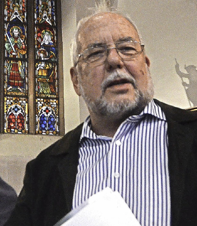 Helmut Bauckner, hier in der Pfarrkirc... in der evangelischen Kirche Grenzach.  | Foto: Ralf H. Dorweiler