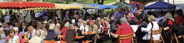 Zu den Klngen des Akkordeonorchesters...e des Hocks in Fischingen gut gehen.    | Foto: Cremer